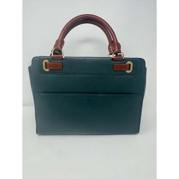 Isaac Mizrahi Emerald Green 100% Leather Handbag & Crossbody Bag - Picture 8 of 16